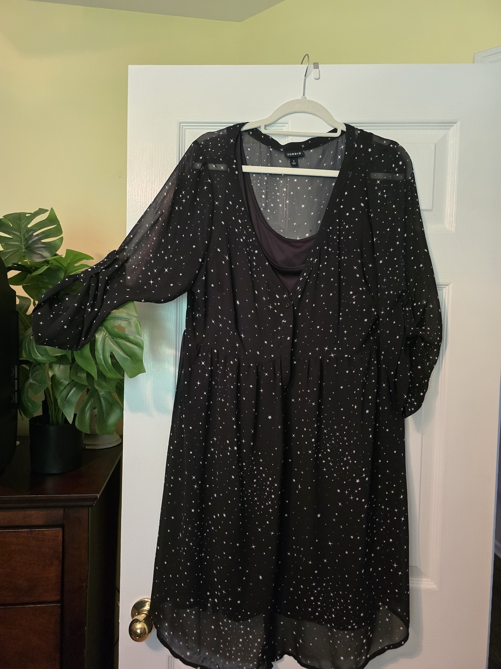 TORRID-Black Star-Print Chiffon Dress